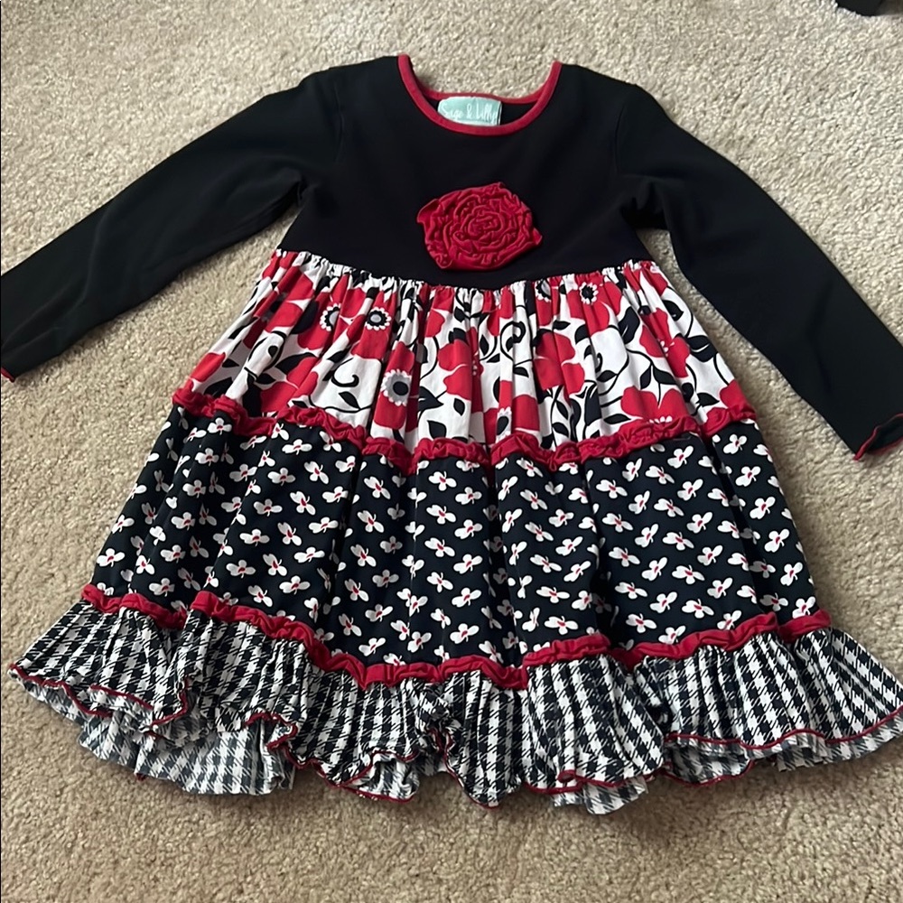 Sage & Lilly Black and Red Floral Dress